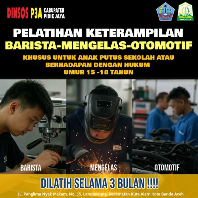 
					Kabar Gembira! Pelatihan Keterampilan untuk Remaja Pidie Jaya